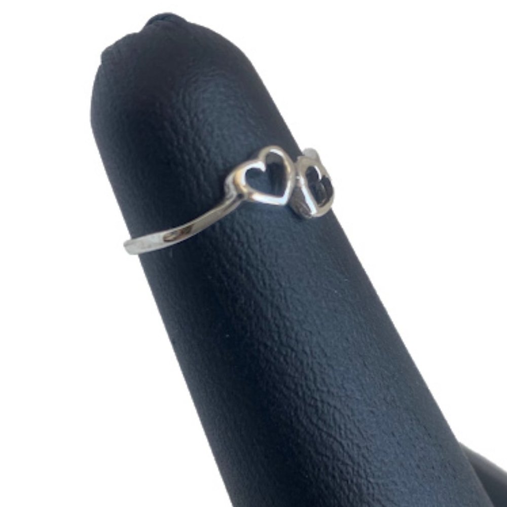 NWT- Sterling Silver (925) Double Heart Toe Ring - Picture 4 of 5